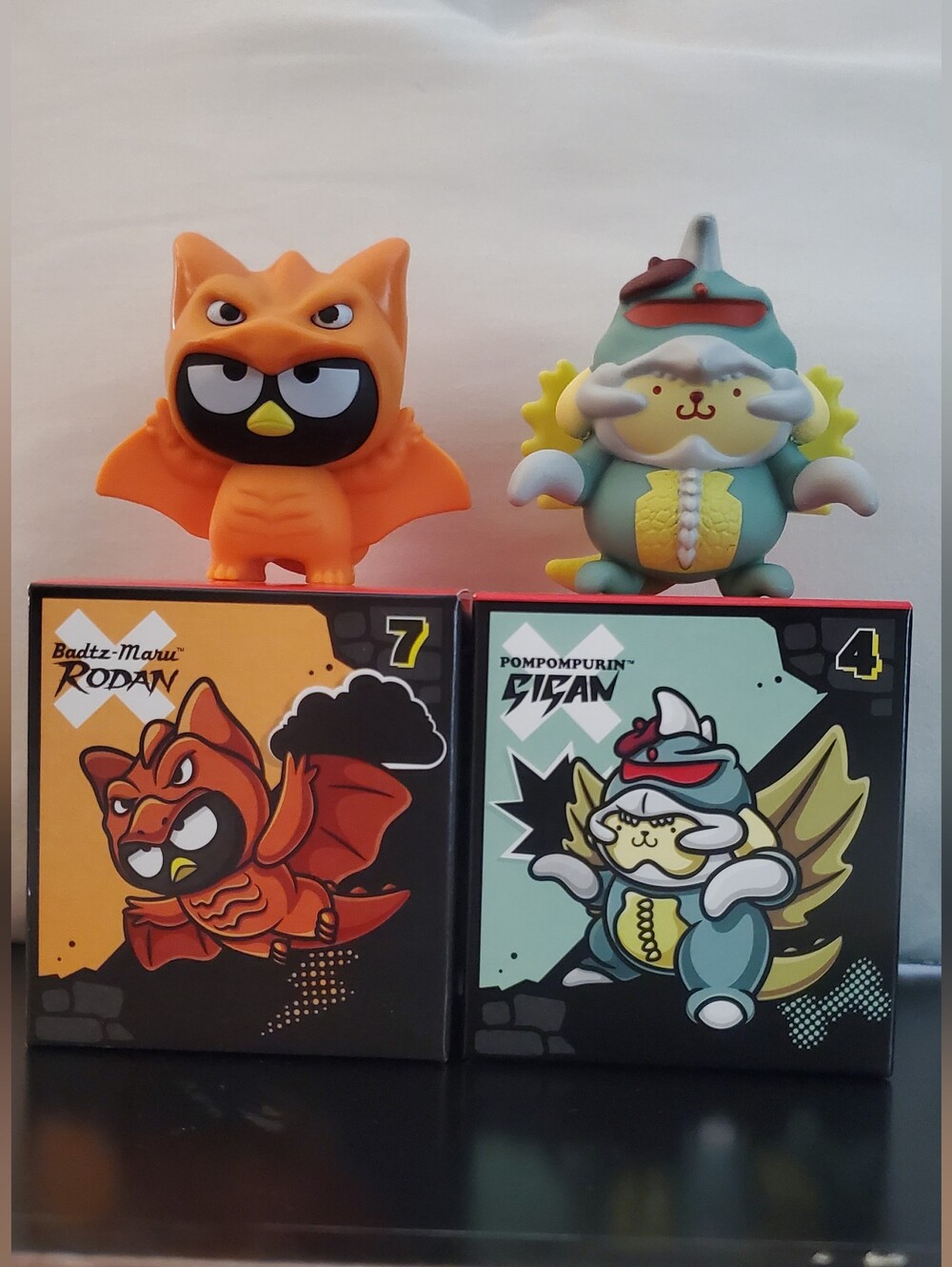 2026 Pompompurin X Gigan #4 And Badtz Maru X Rodan #7 Happy Meal Toy Kaiju LR